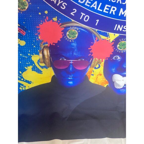 Authentic Luxor Las Vegas Blackjack Felt Blue Man Group Casino Layout - Picture 6 of 16